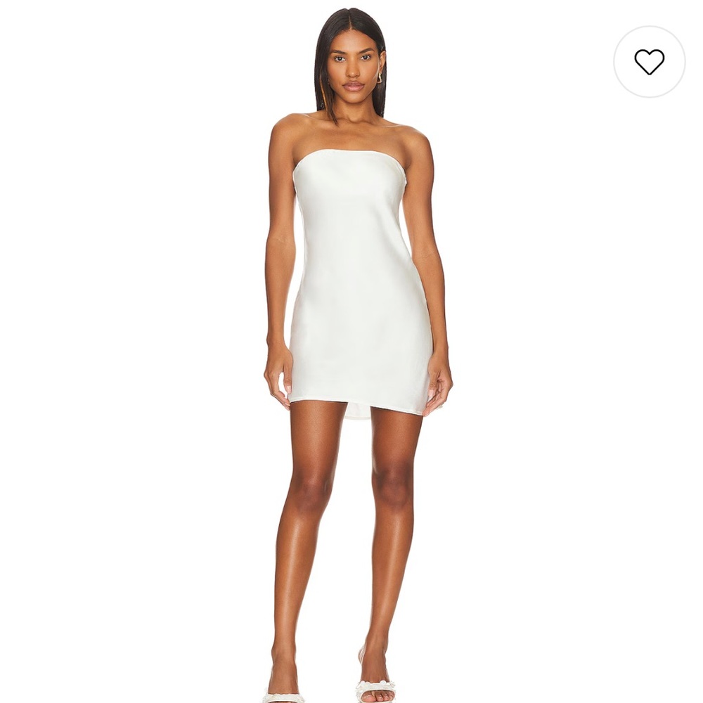 SNDYS Angel Strapless Mini Dress in White
